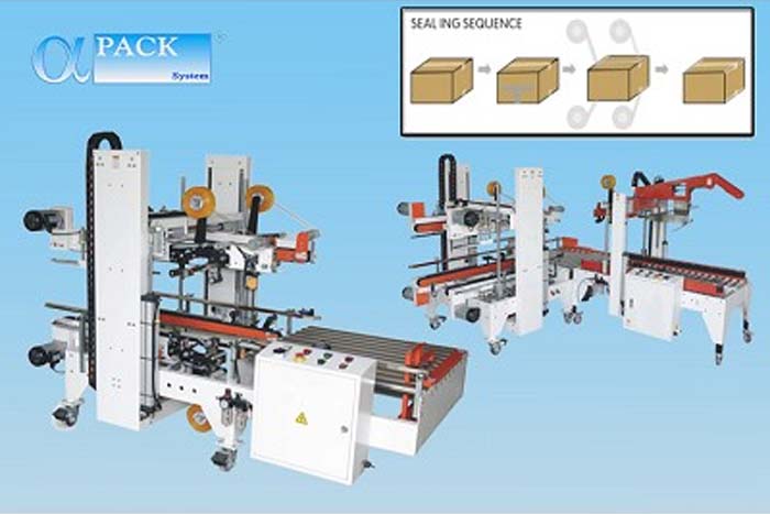 自动4侧与角纸箱封口包装机